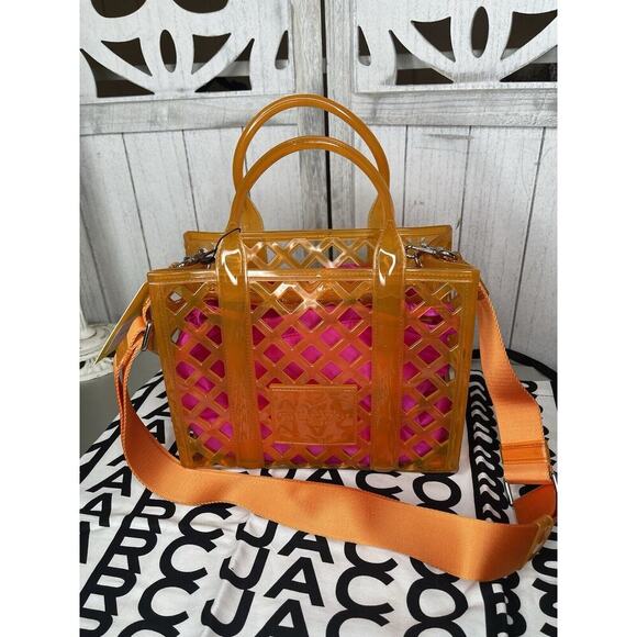 New! Marc Jacobs The Jelly Tote Bag Orange And Pink W/ Strap Tags Dustbag RARE - Picture 1 of 9